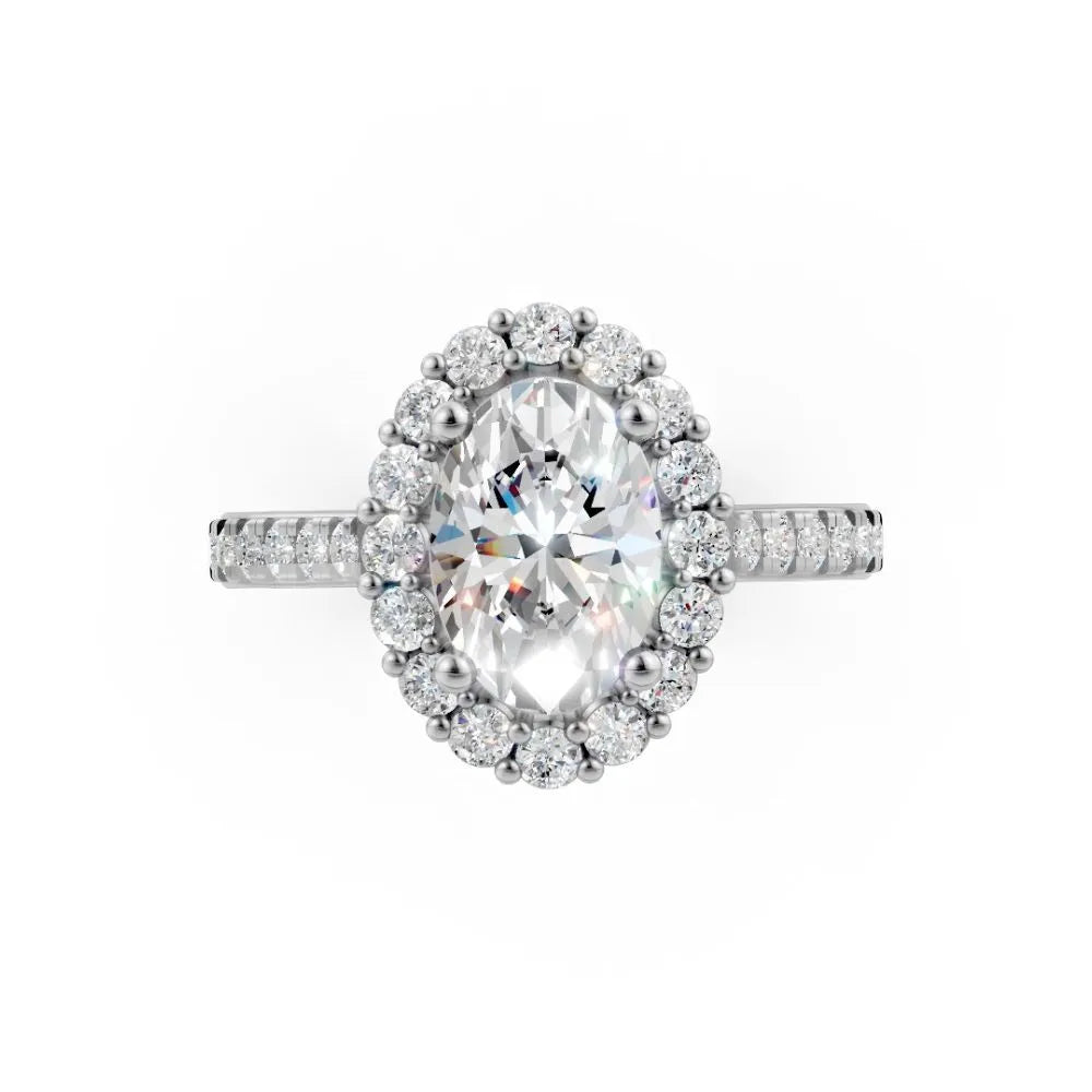 HaloGrace Oval Diamond Ring White Gold
