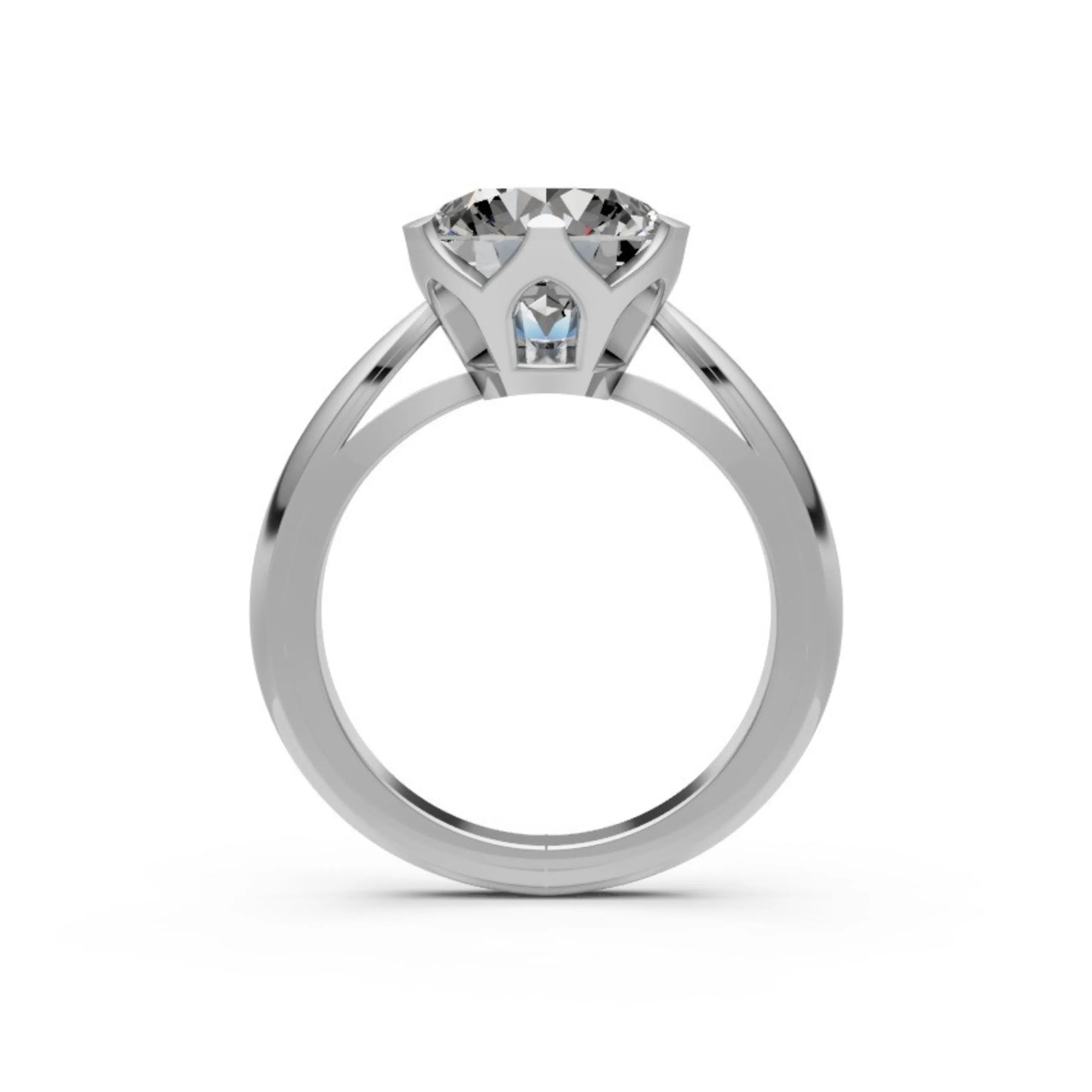 Sculpted Shine Solitaire Ring White Gold