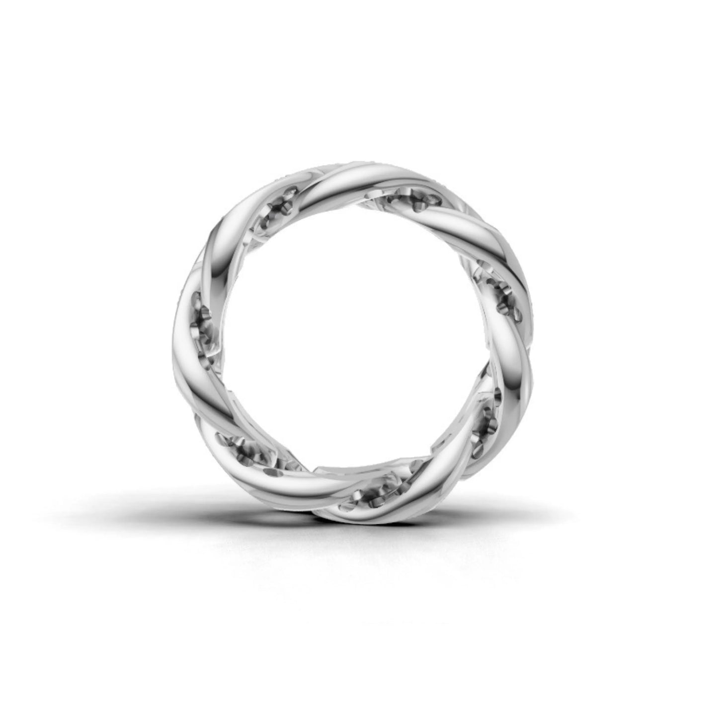 LinkLuxe Diamond Chain Ring White Gold