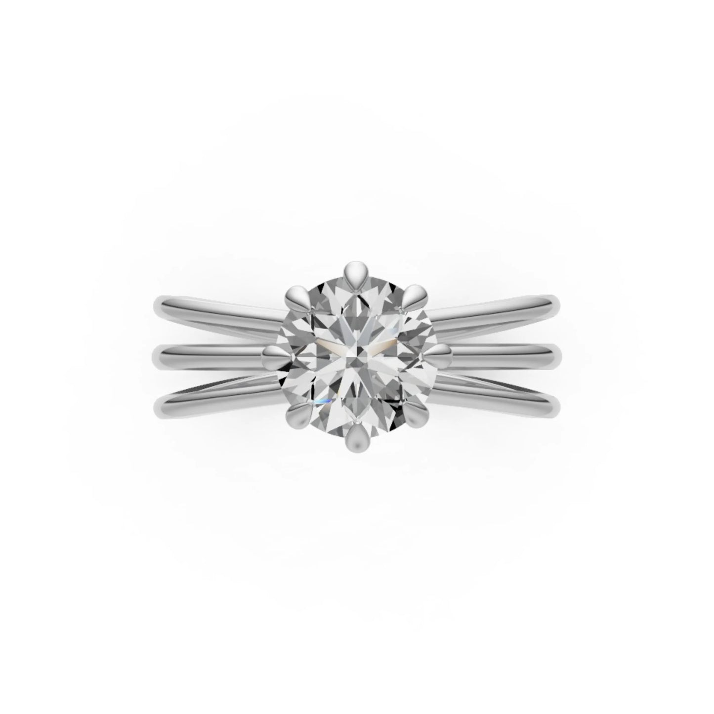 SplitShine Solitaire Ring White Gold