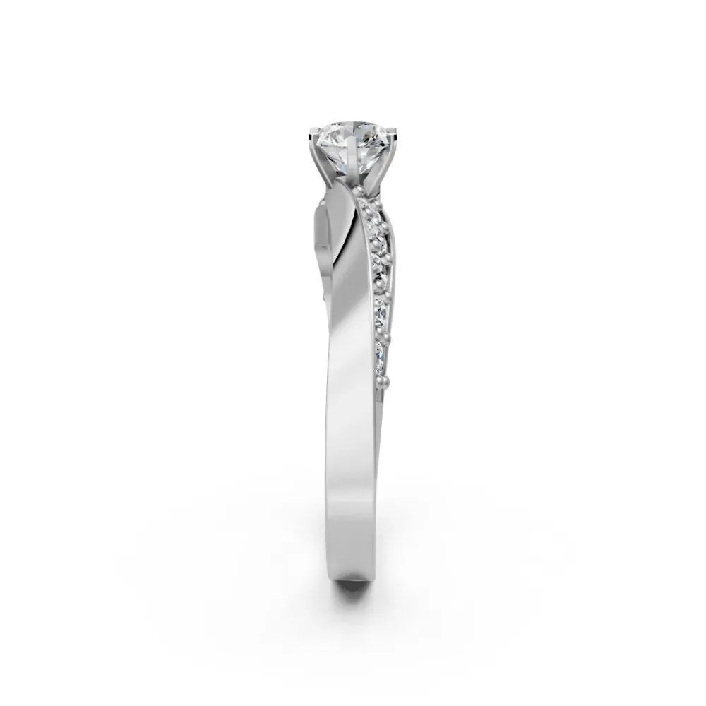 Modern Spark Solitaire Ring White Gold