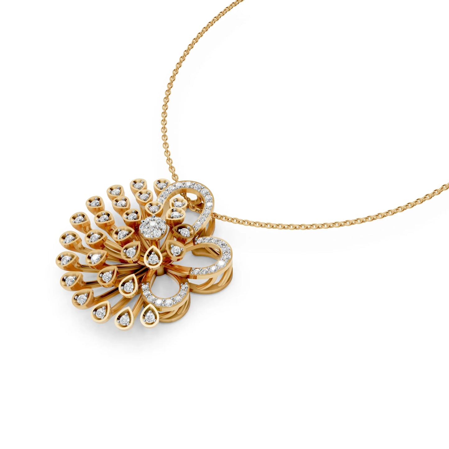 Floral Burst Pendant Yellow Gold