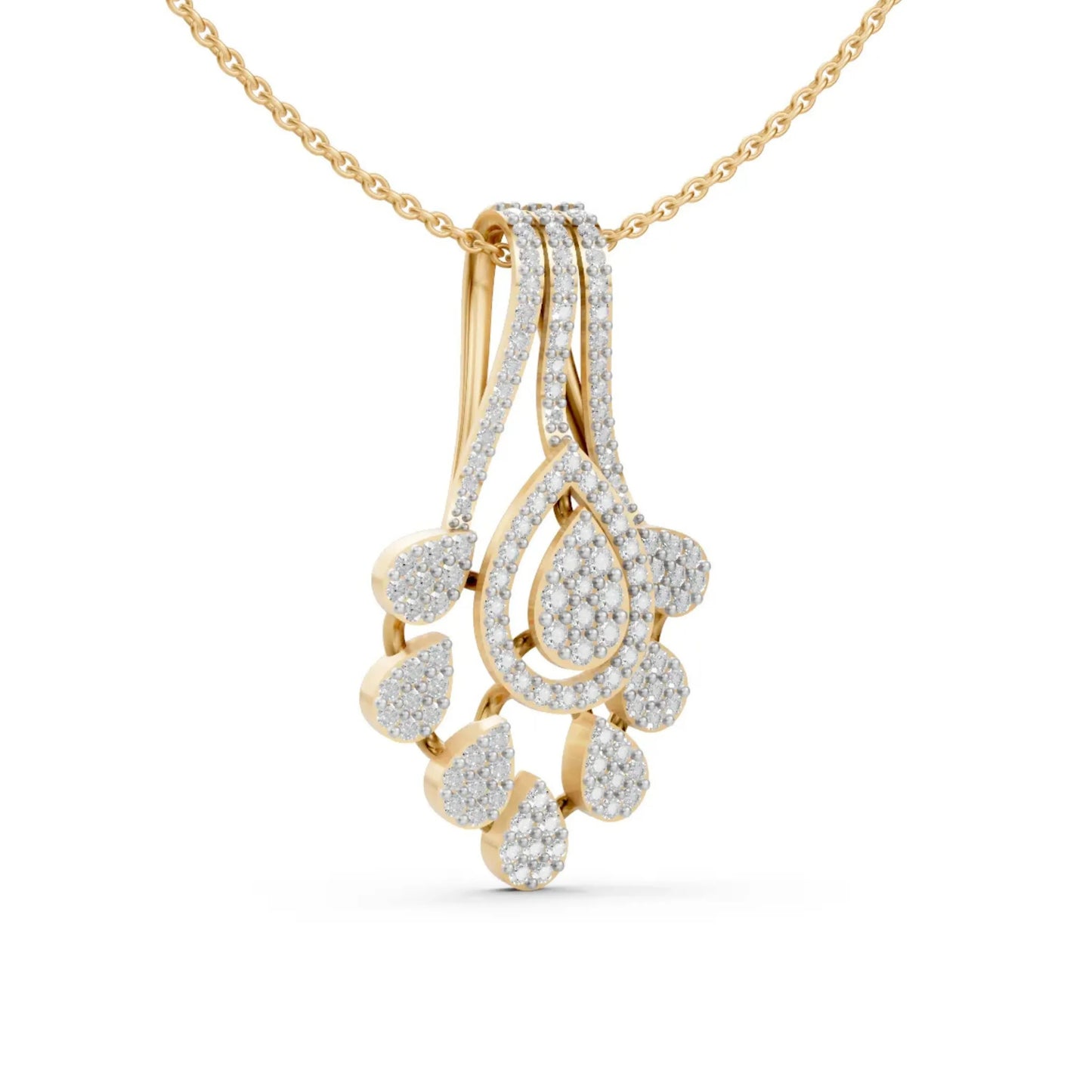 Teardrop Bloom Pendant Yellow Gold 