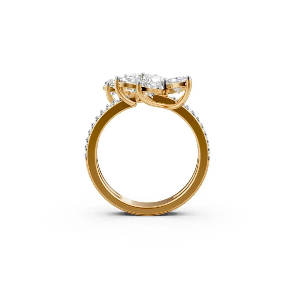 BlossomGlow Marquise Diamond Ring Yellow Gold