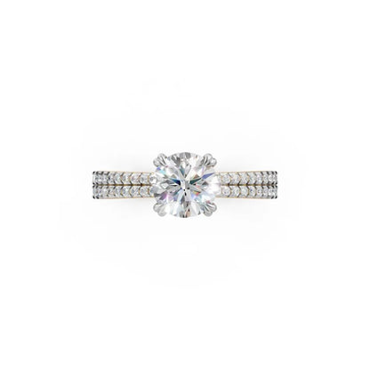 DoubleRow Sparkle Solitaire Ring Rose Gold