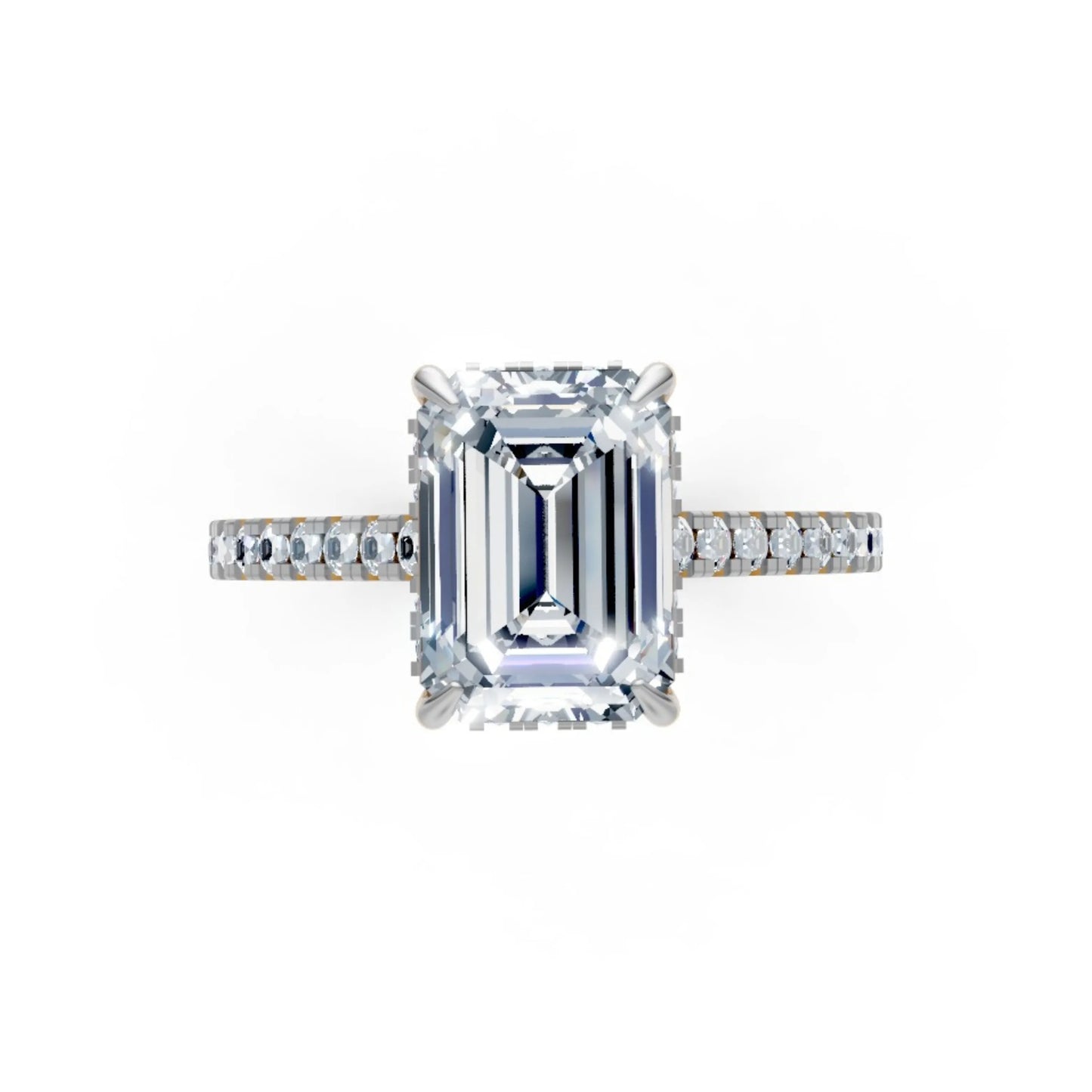 EternaLine Pavé Emerald Ring Yellow Gold