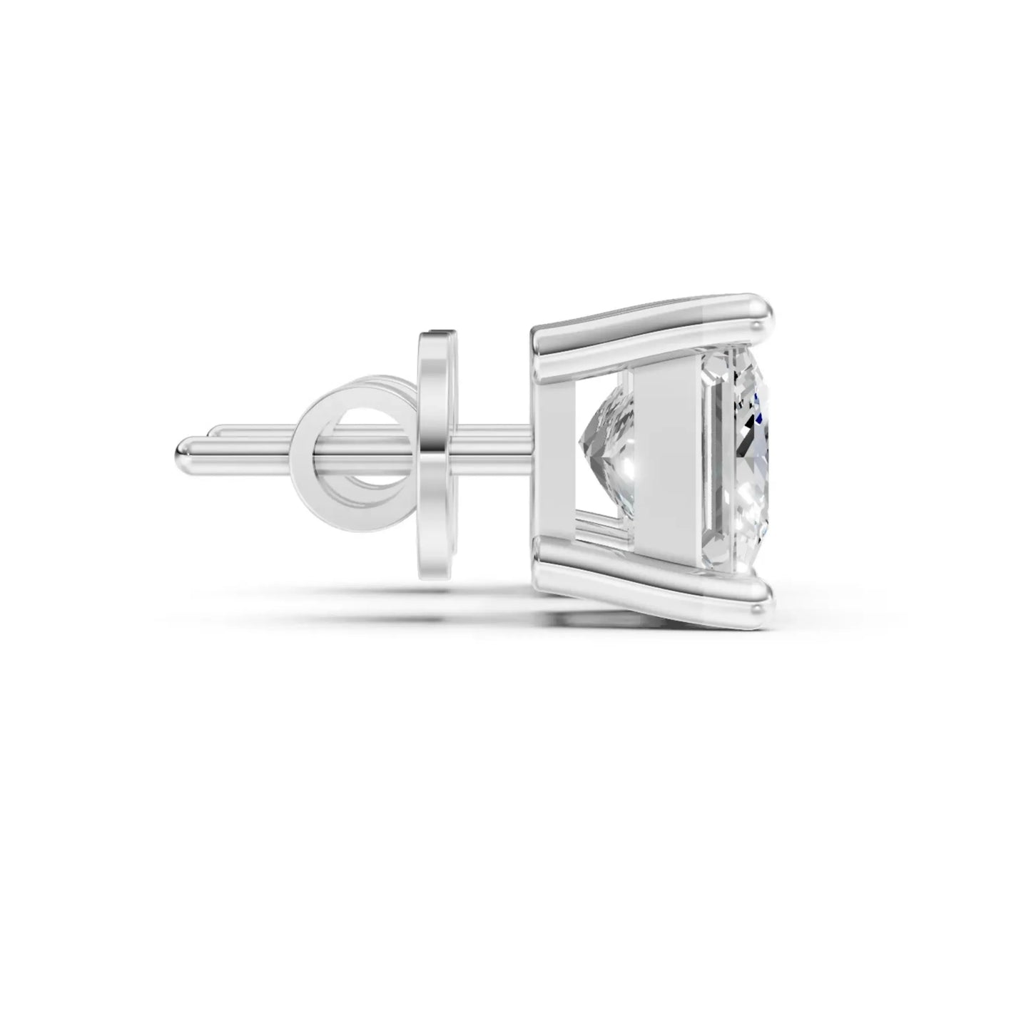 Princess Cut Diamond Stud Earrings White Gold