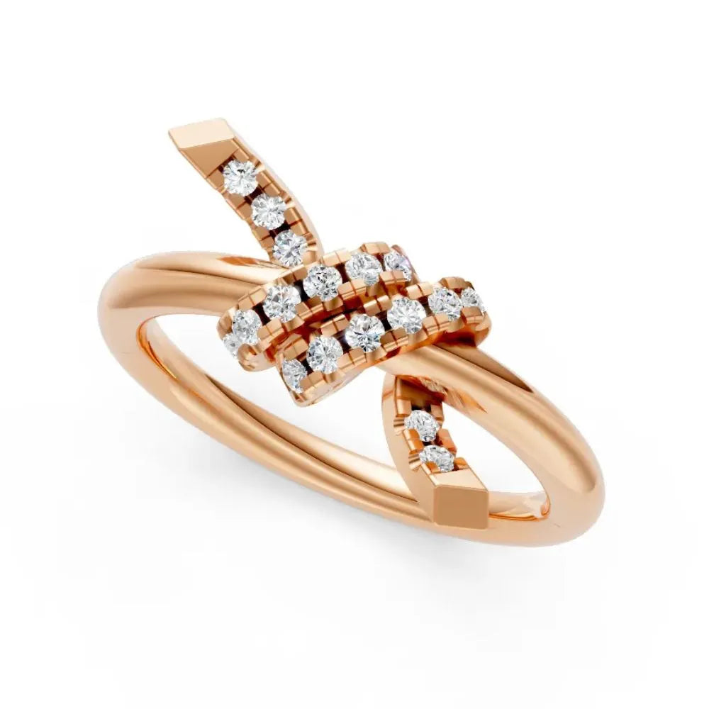 TwistGlow Diamond Crossover Ring Rose Gold