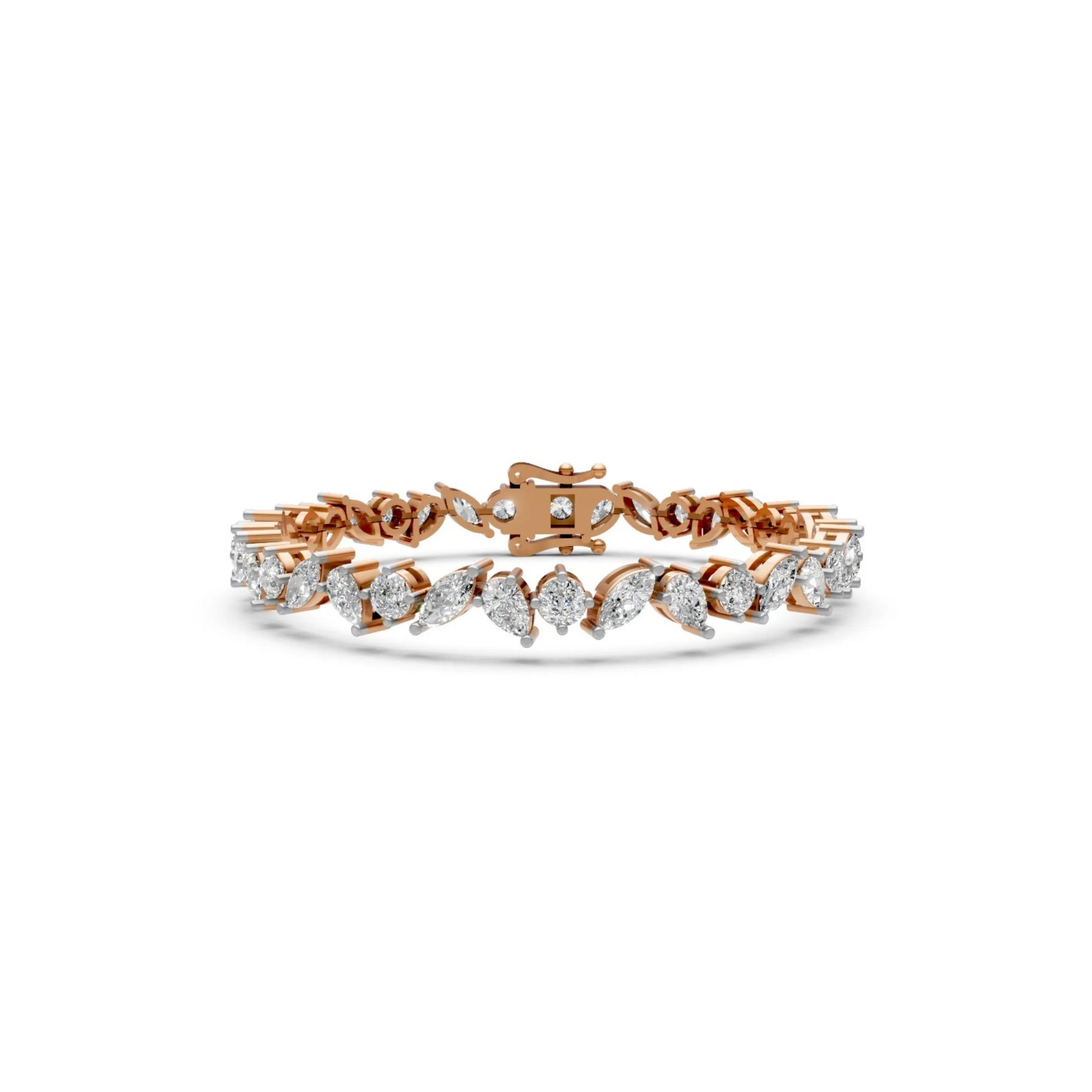 Pear Shape Diamond Bracelet Rose Gold