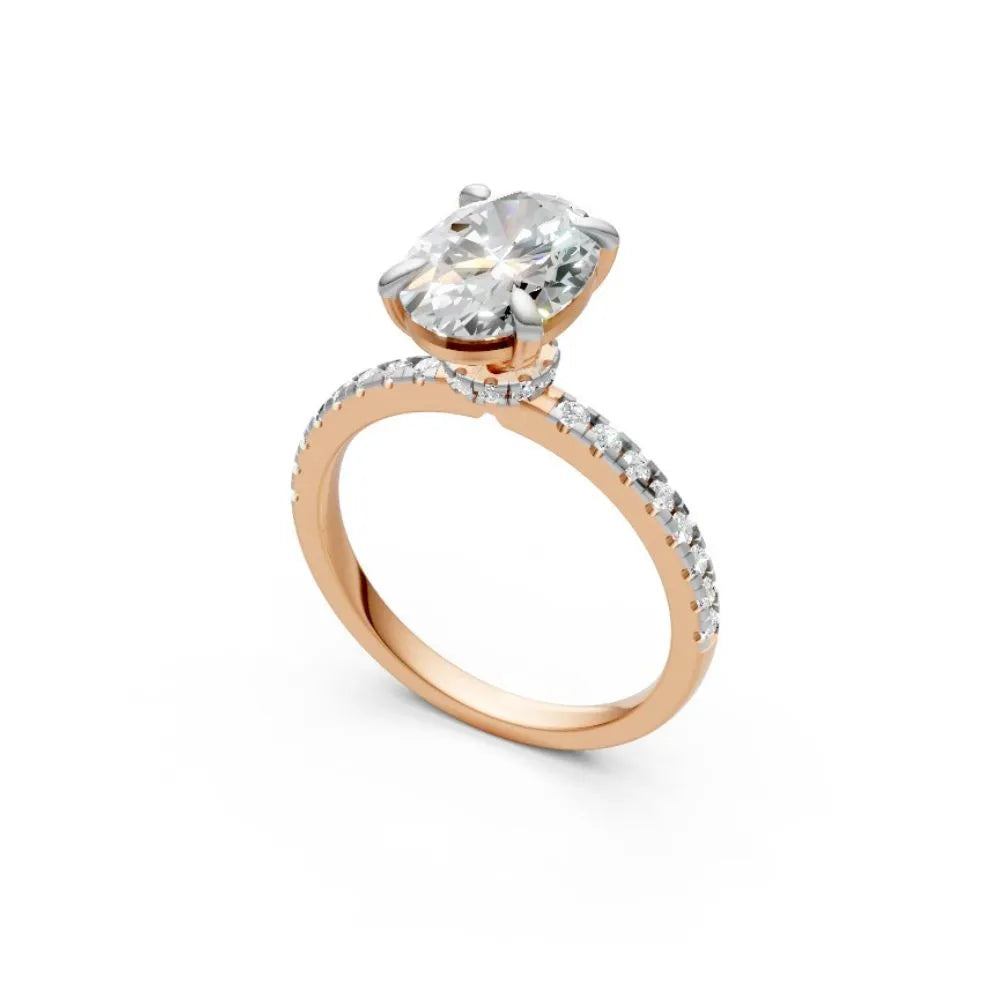 EternaSpark Pavé Solitaire Ring Rose Gold