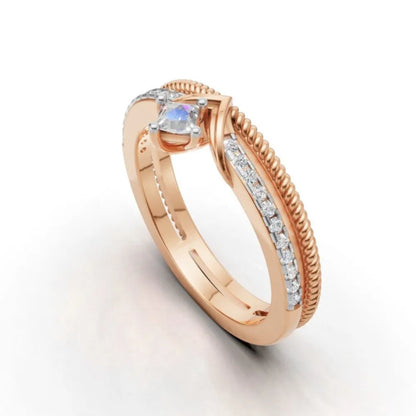 TwistCrown Princess Cut Ring Rose Gold