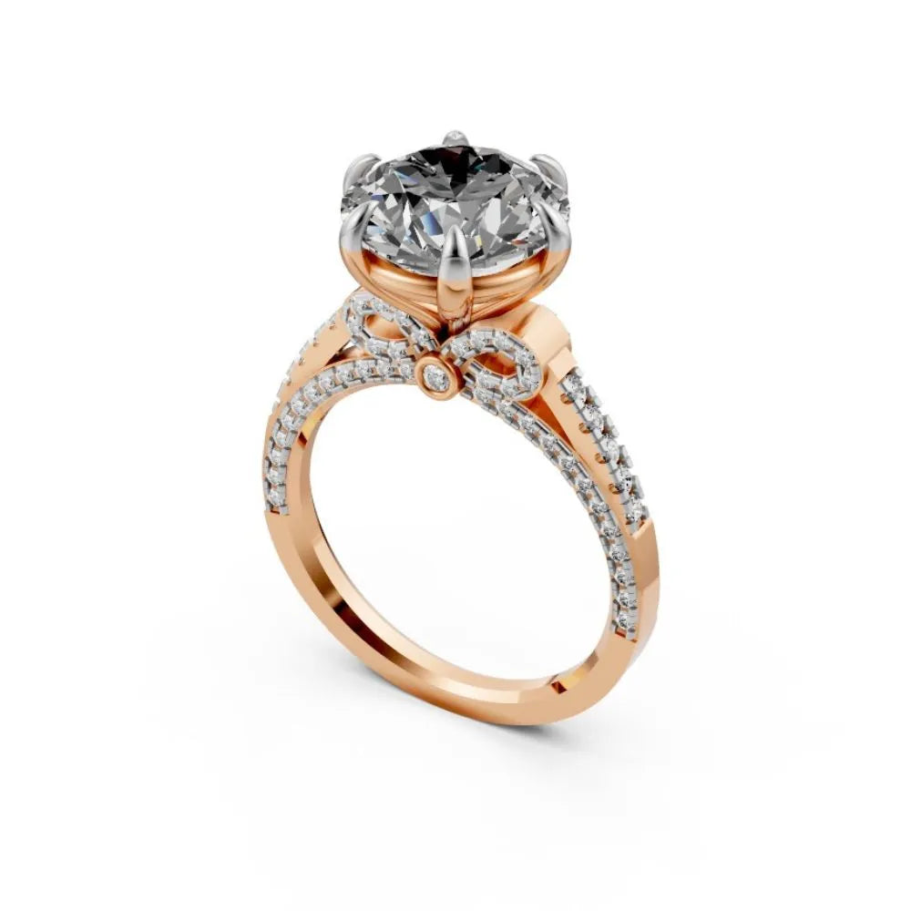 VintageCharm Solitaire Diamond Ring Rose Gold