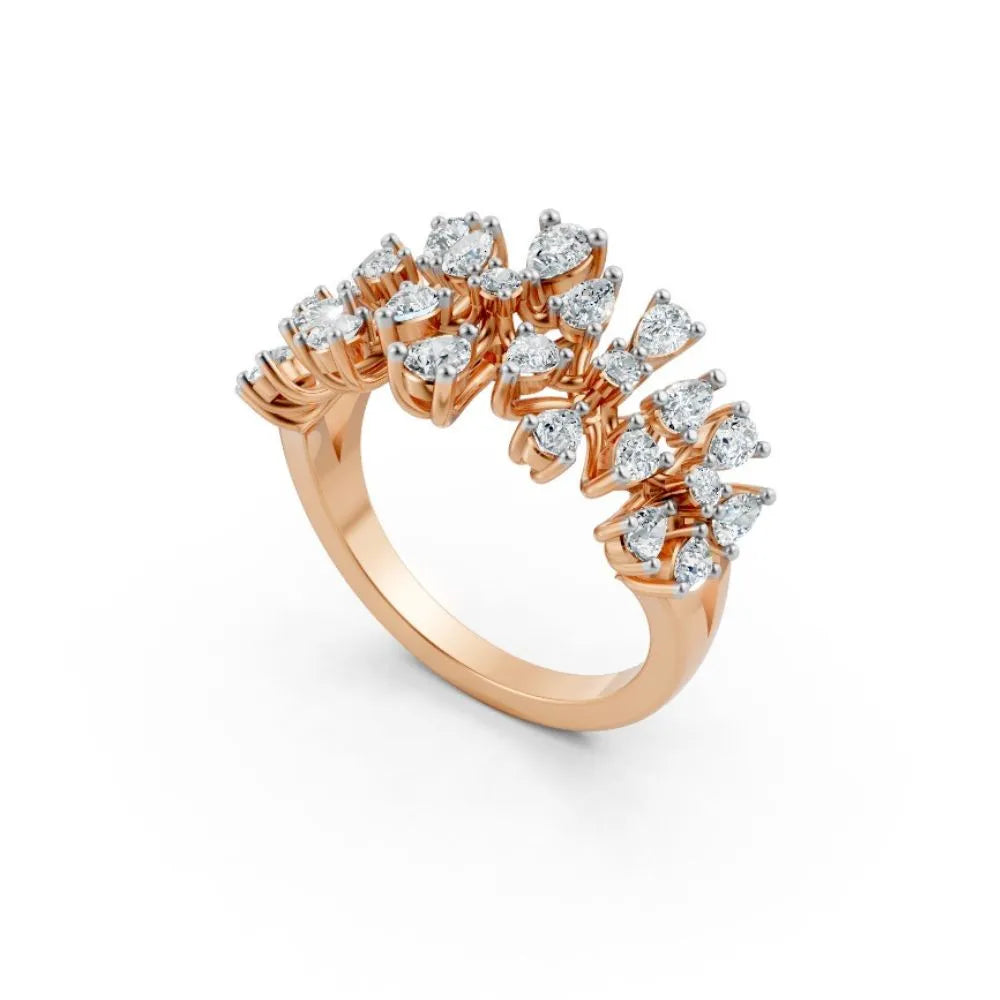 RoseBloom Floral Cluster Ring Rose Gold