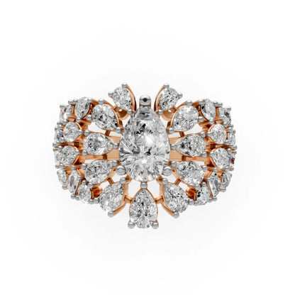 Couture Tiered Diamond Cluster Ring Rose Gold