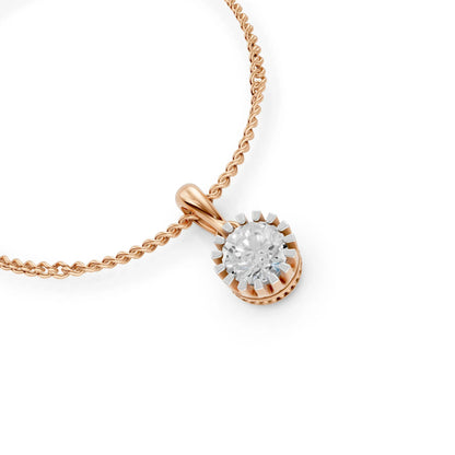 Crown Solitaire Pendant Rose Gold