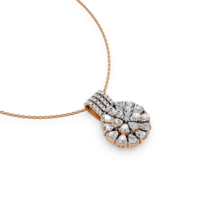 Pear Cluster Pendant Rose Gold
