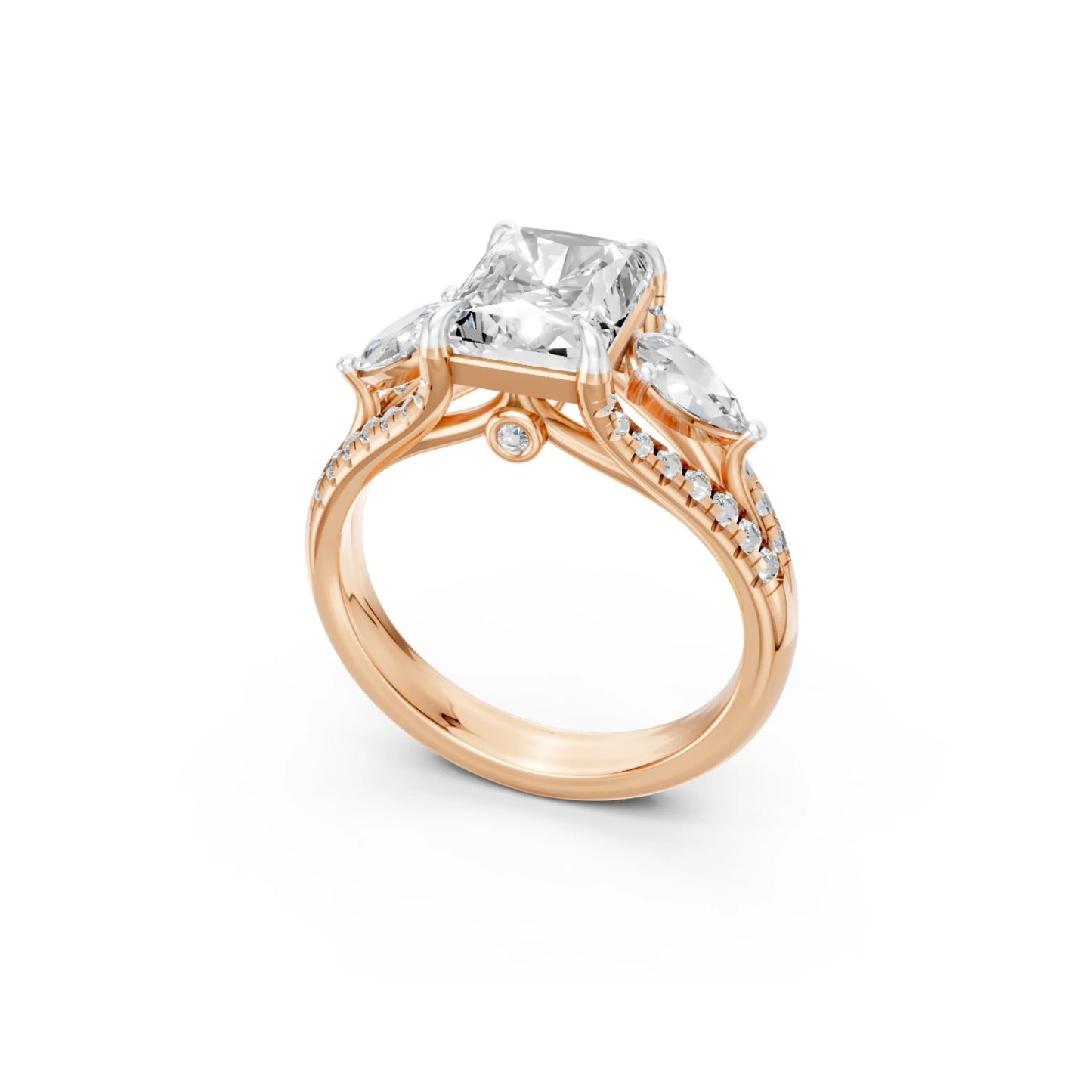 TriadGrace Princess & Pear Ring Rose Gold