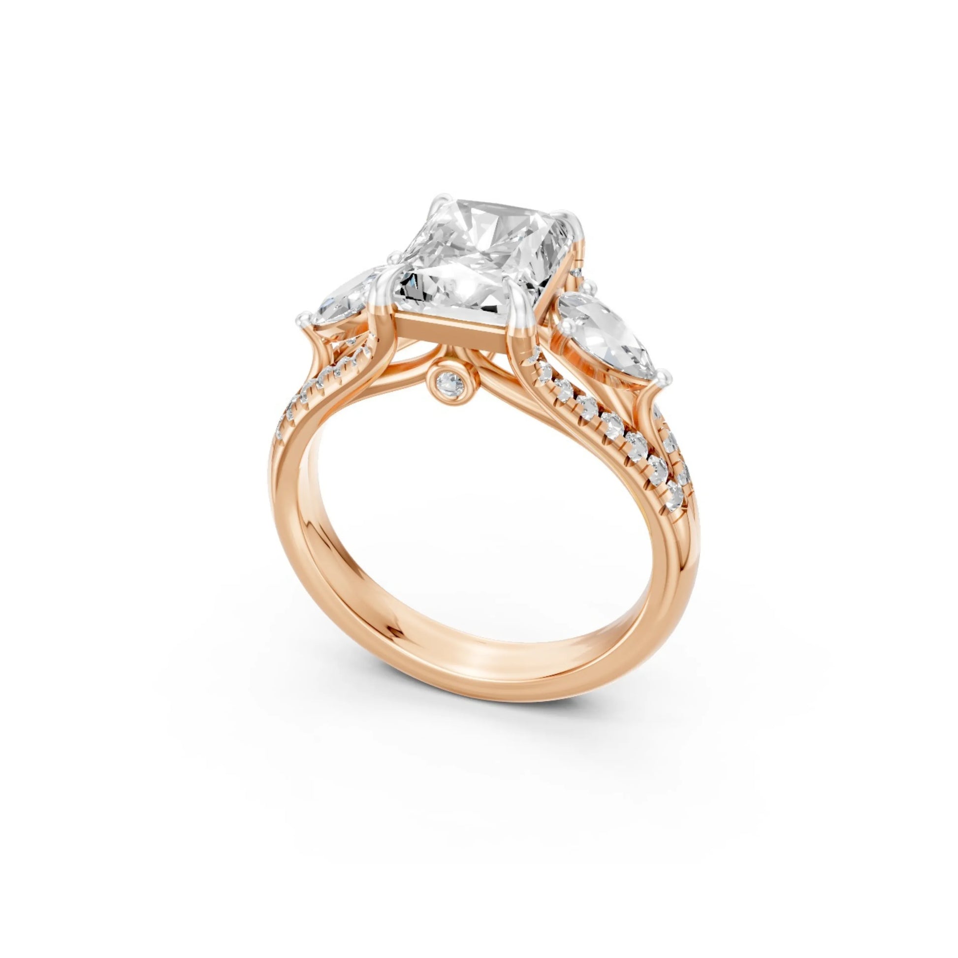 TriadGrace Princess & Pear Ring Rose Gold