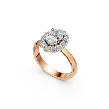 Oval Radiance Halo Ring Rose Gold