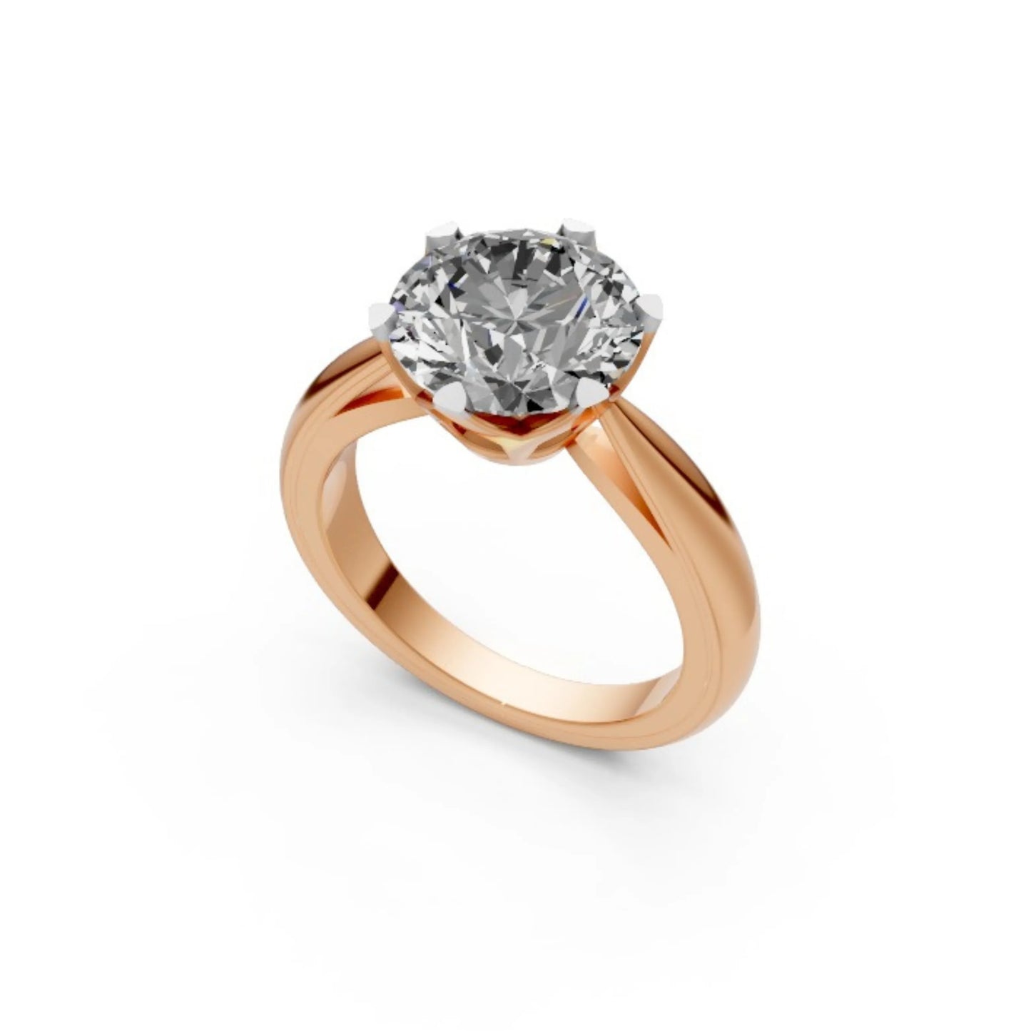 Sculpted Shine Solitaire Ring Rose Gold