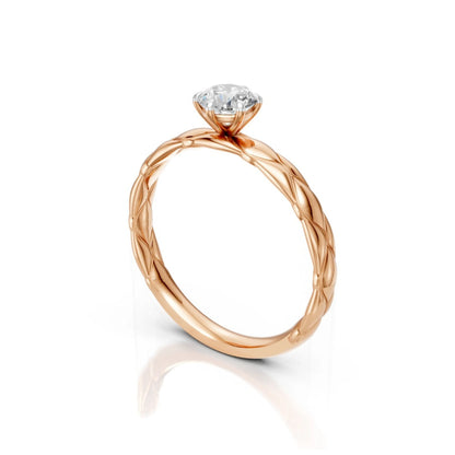 Braided Grace Solitaire Ring Rose Gold