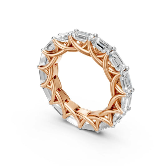 Lattice Baguette Bandr Rose Gold