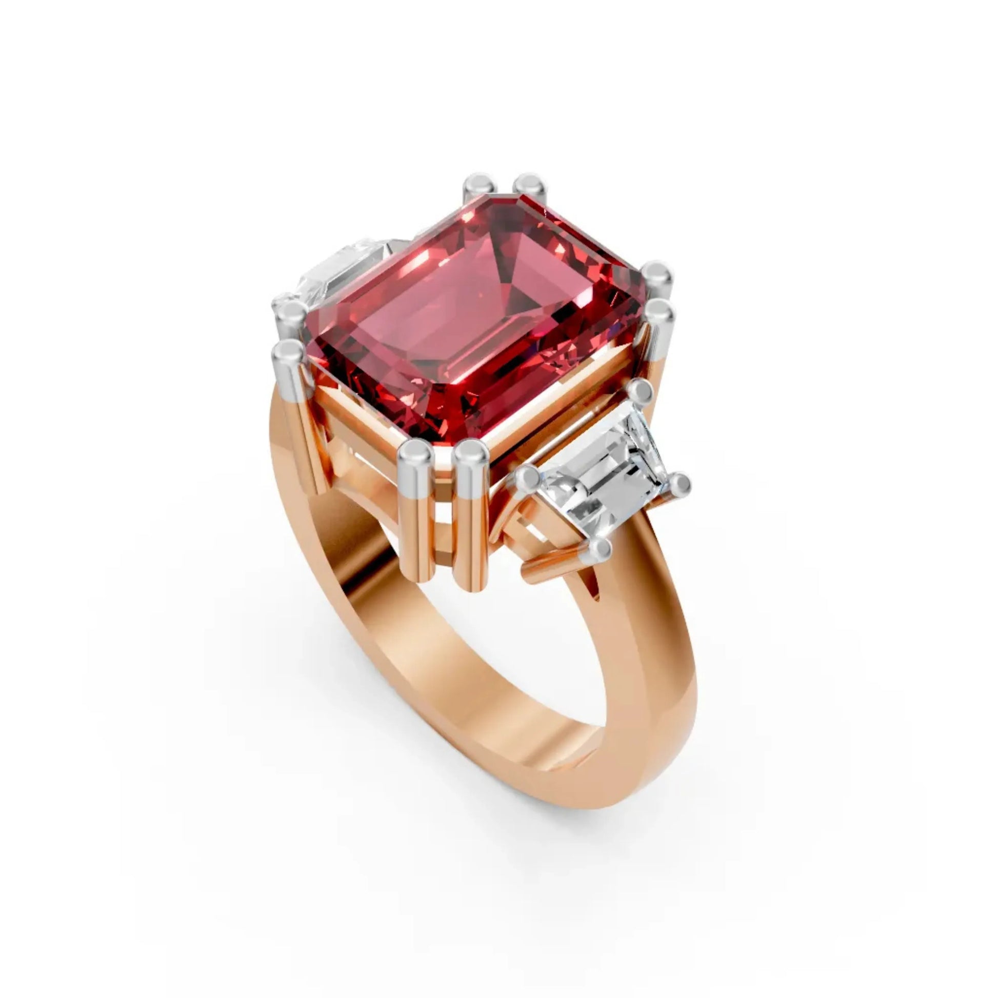 CrimsonFlare Ruby & Diamond Ring Rose Gold