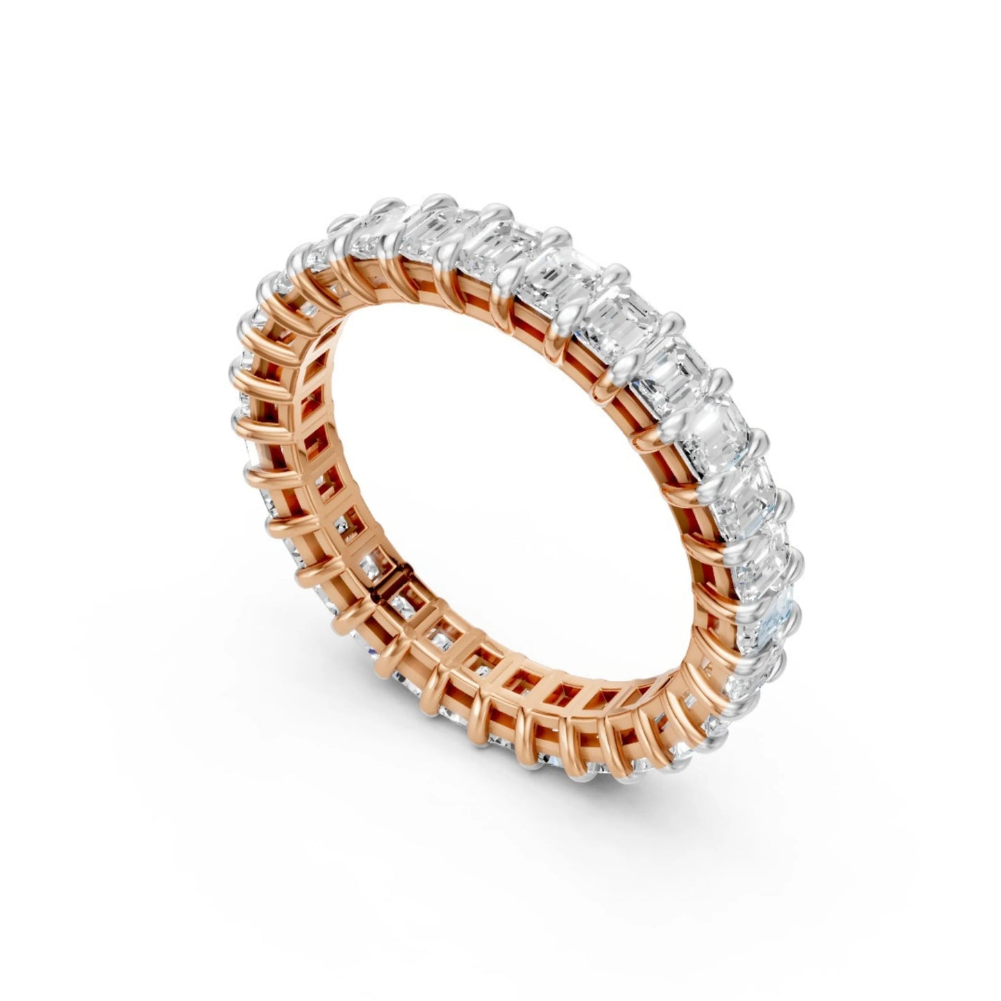 Emerald Eternity Ring Rose Gold