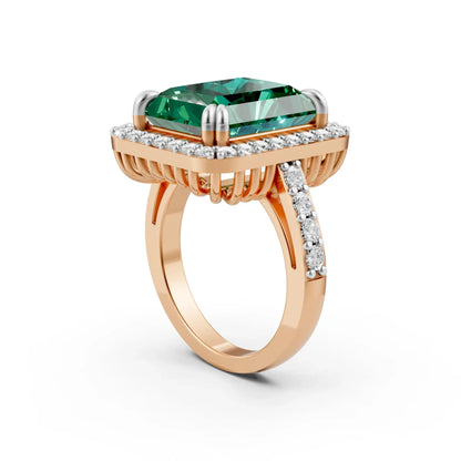 Cushion Halo Statement Ring Rose Gold