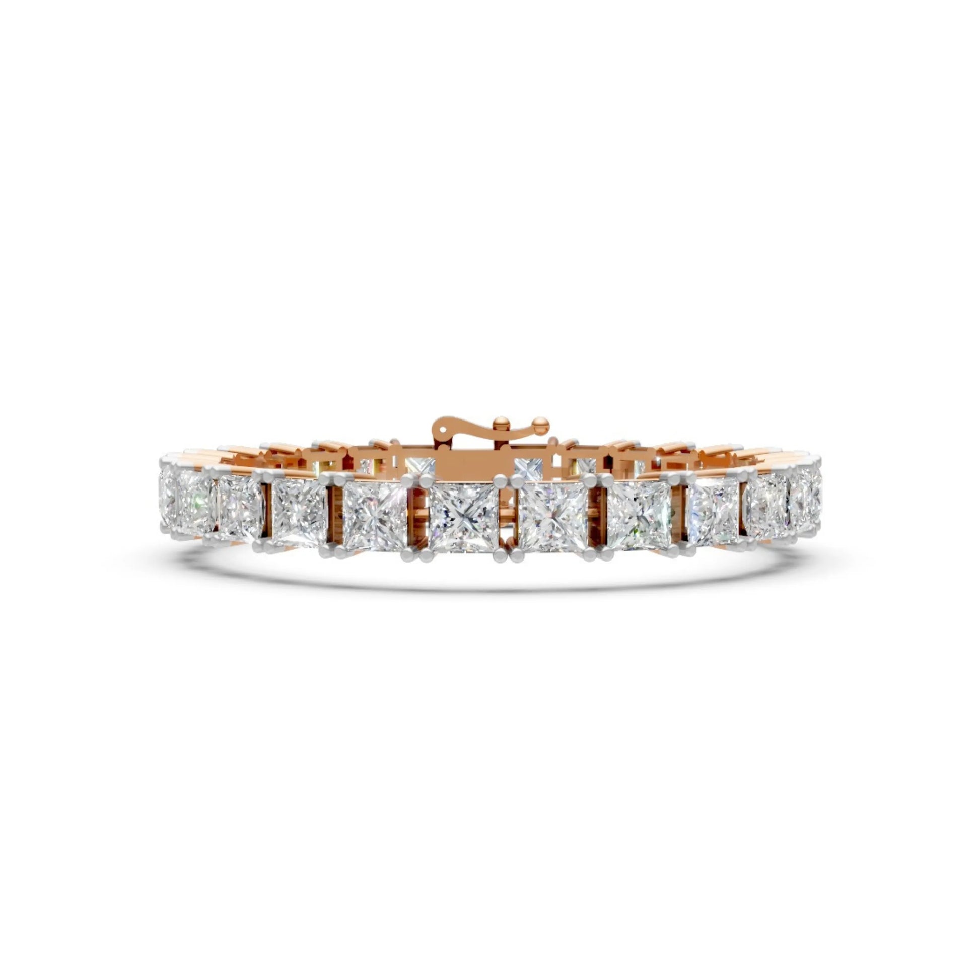 Princess-Cut Diamond Bracelet Rose Gold