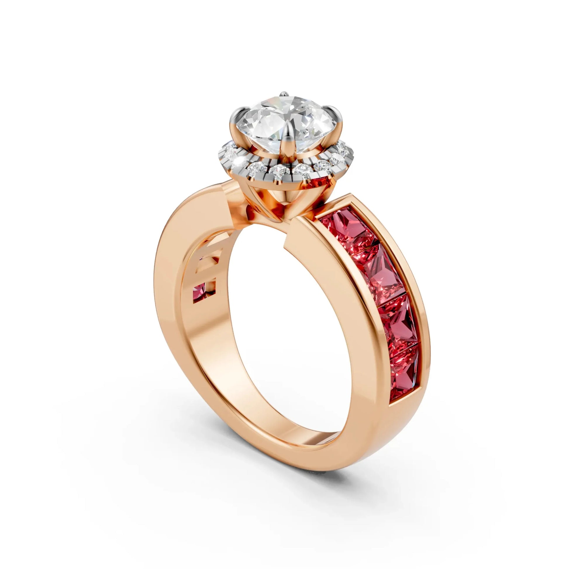Ruby Channel Solitaire Ring Rose Gold