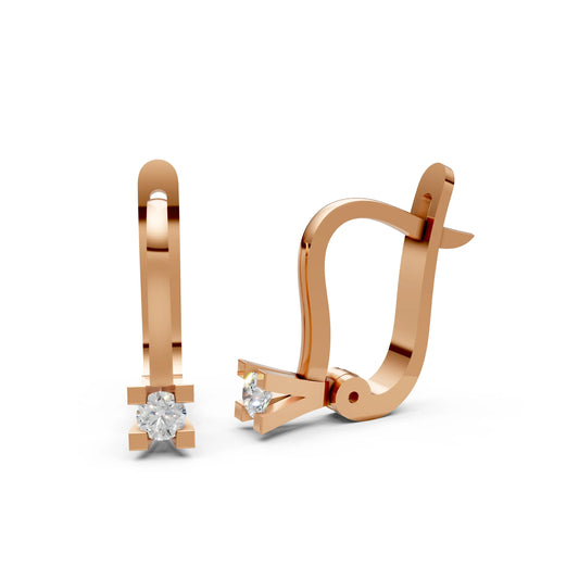 Contemporary Diamond Bali Earrings  Rose Gold