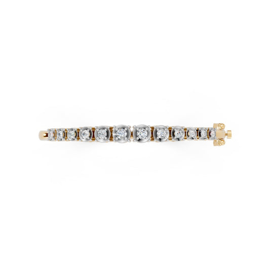 Elegant Round-Cut Diamond Bangle  Yellow Gold