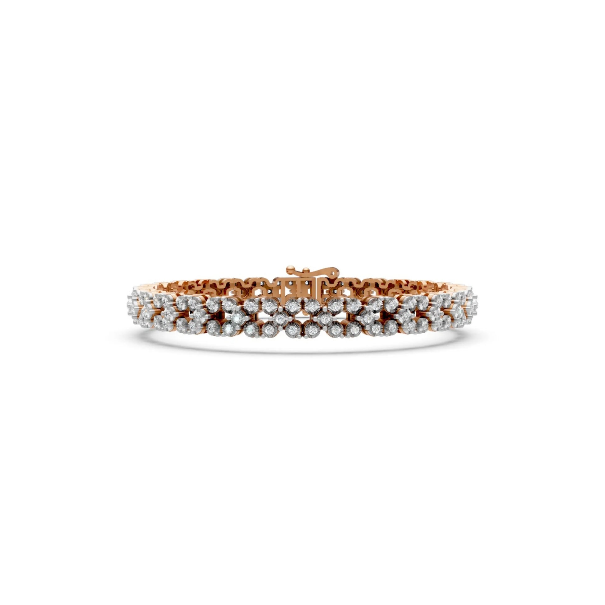 Double Row Diamond Bracelet Rose Gold
