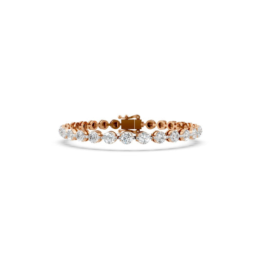 Contemporary Diamond Bracelet Rose Gold
