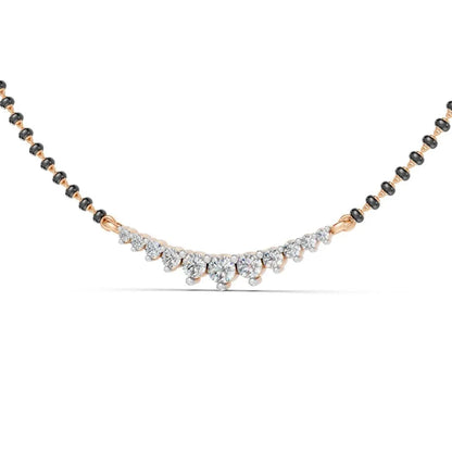 Elegant Lab-Grown Diamond Mangalsutra with Classic Round Settings Rose Gold