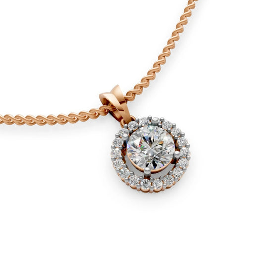 Halo Diamond Pendant rose Gold