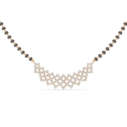 Elegant Diamond Mesh Pattern Mangalsutra Design Rose Gold