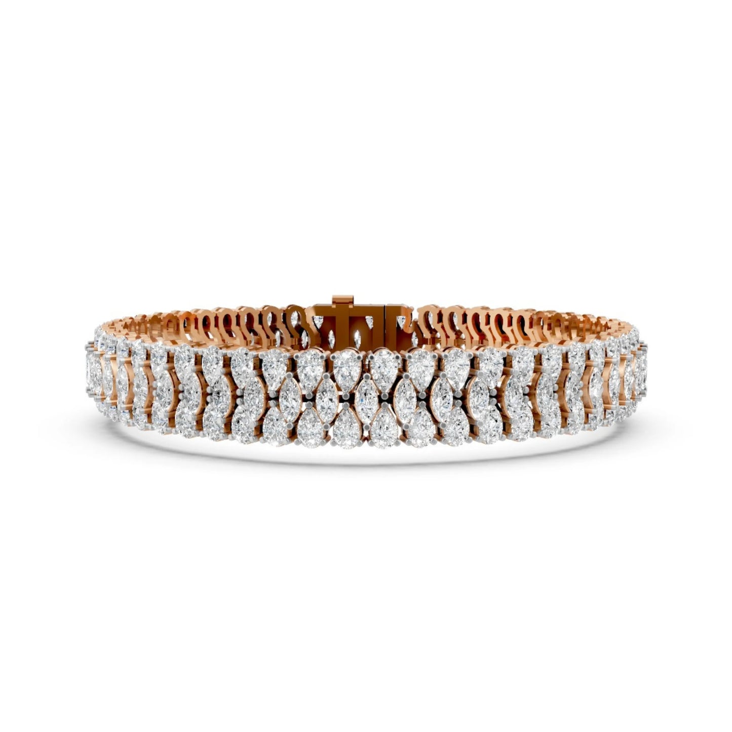 Marquise Diamond Tennis Bracelet Rose Gold