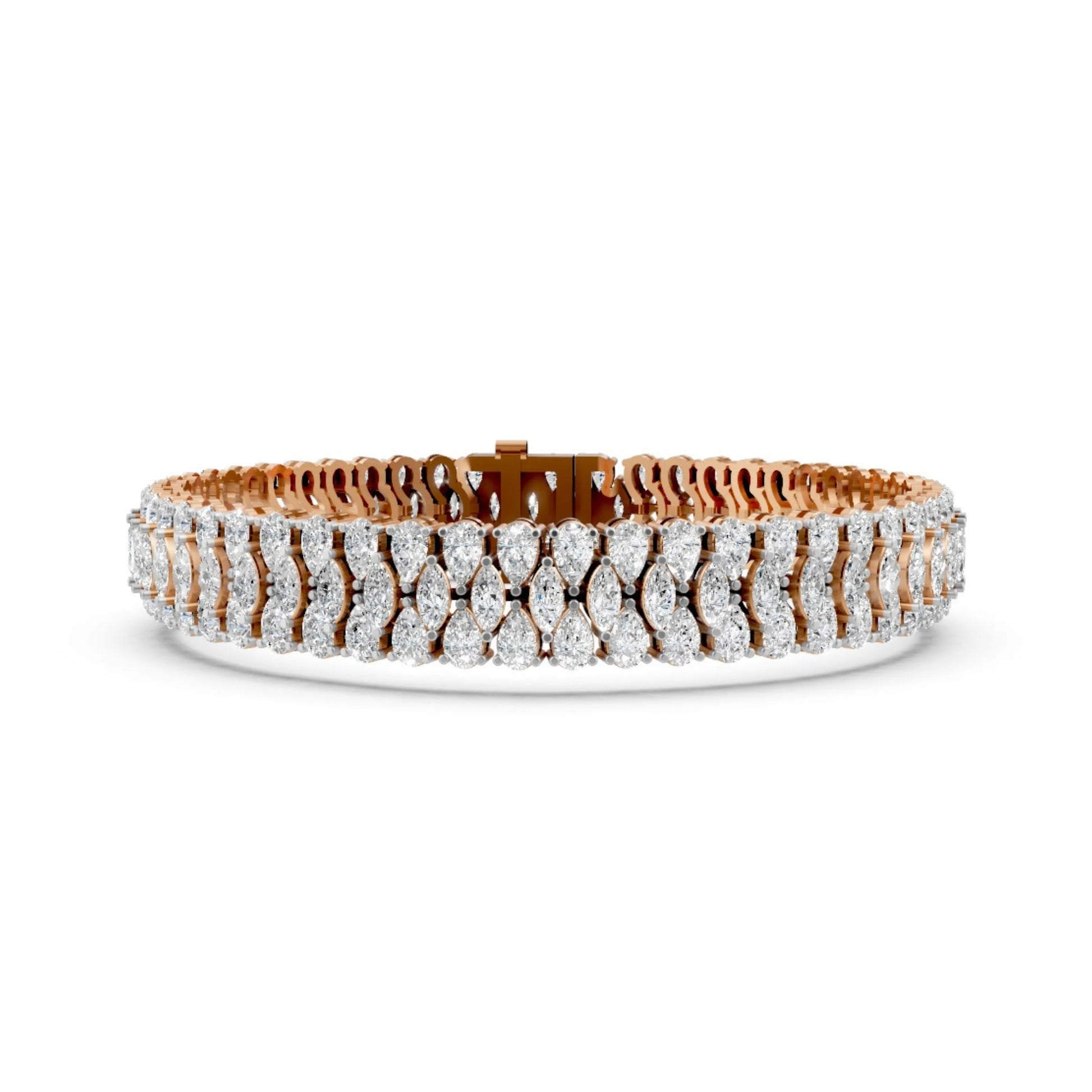 Marquise Diamond Tennis Bracelet Rose Gold