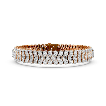 Marquise Diamond Tennis Bracelet Rose Gold