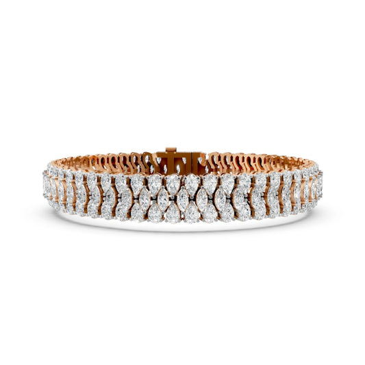 Marquise Diamond Tennis Bracelet Rose Gold