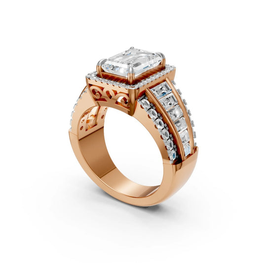 Emerald Baguette Ring Rose Gold