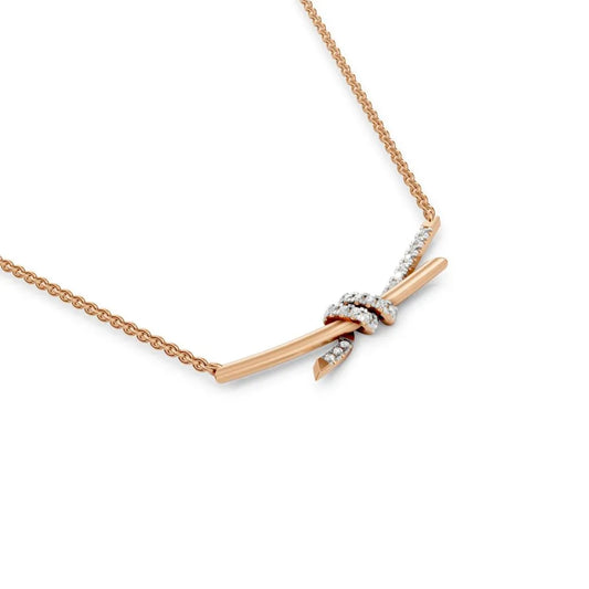 Diamond Knot Necklace Rose Gold