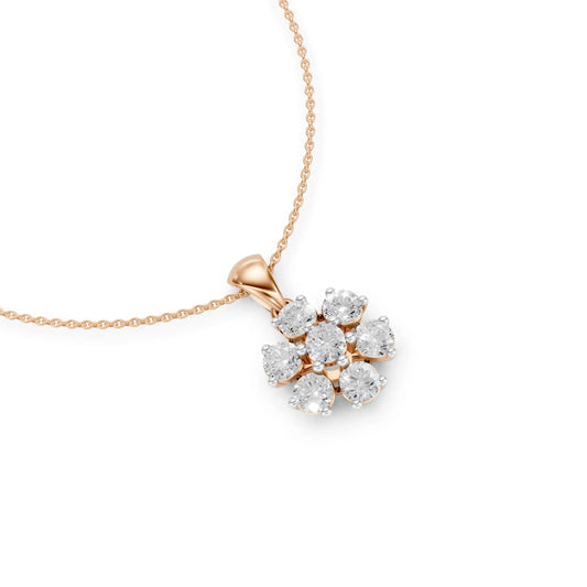 Six-Stone Floral Pendant Rose Gold