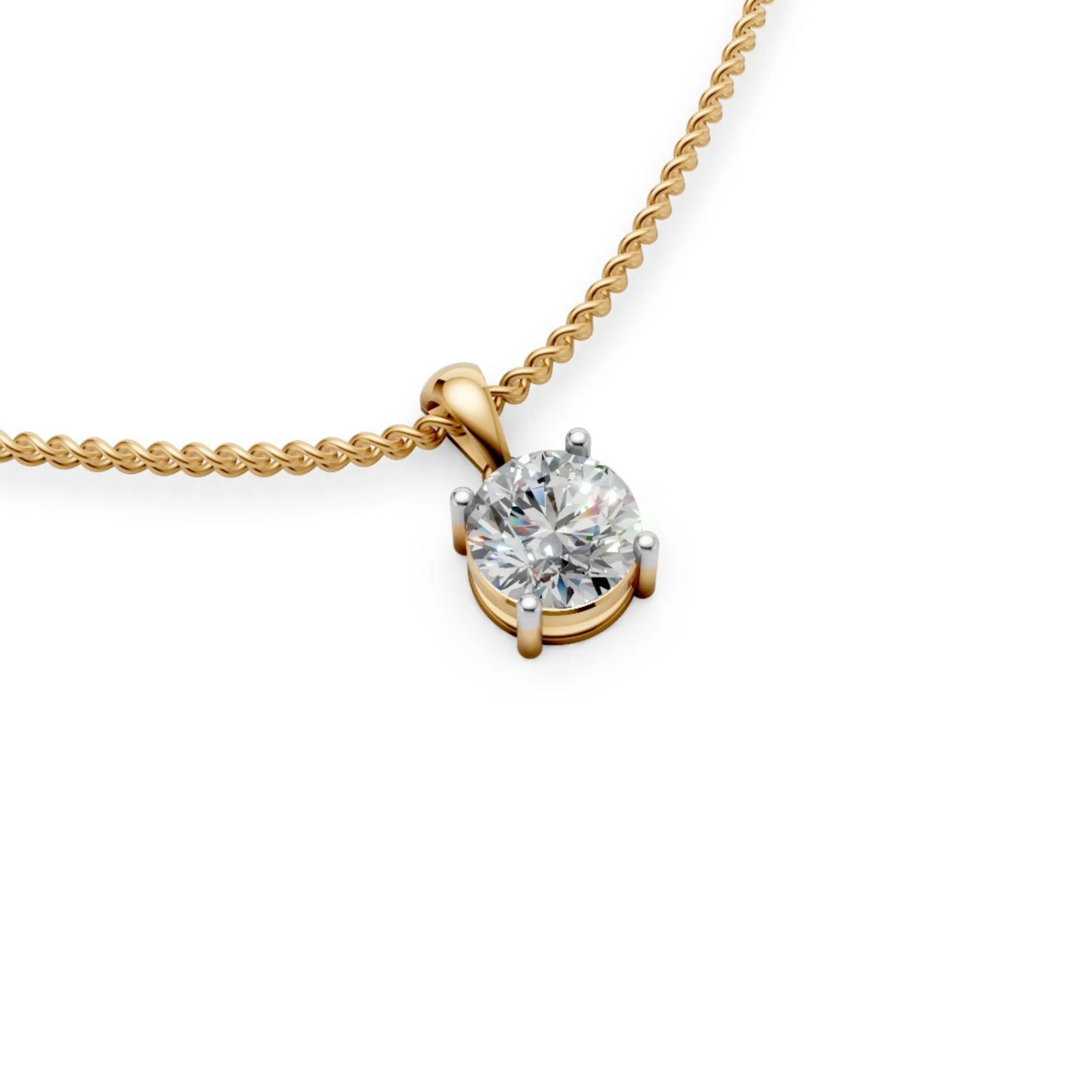 Cushion Halo Pendant Yellow Gold