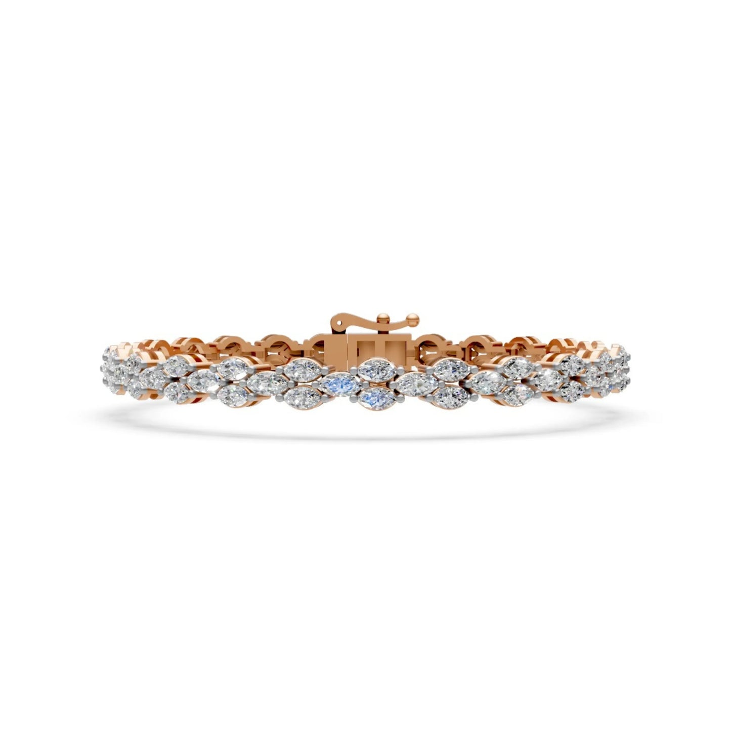 Elegant Diamond Bracelet with Marquise-Cut Stones Rose Gold