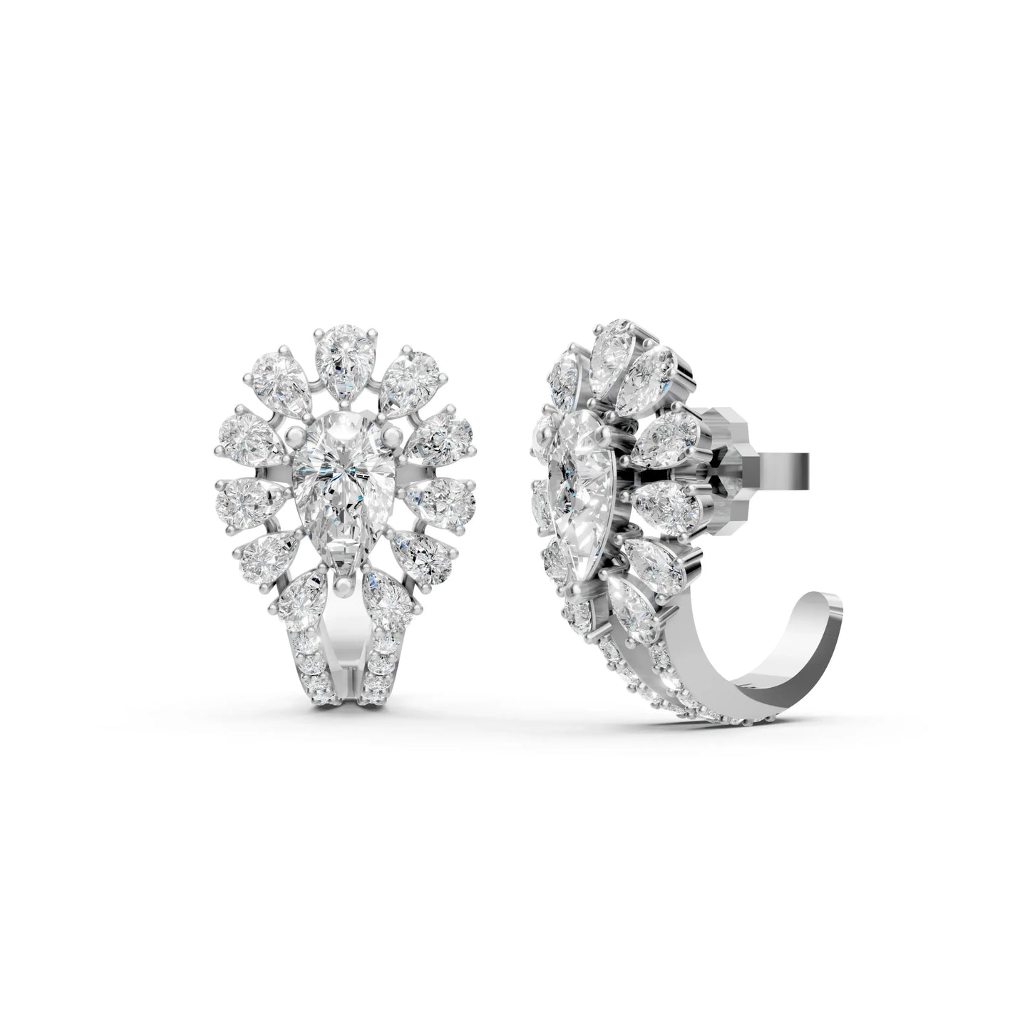 Pear Diamond Earrings White Gold