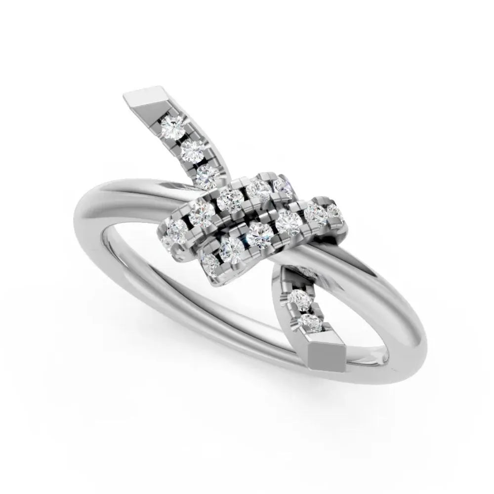 TwistGlow Diamond Crossover Ring White Gold