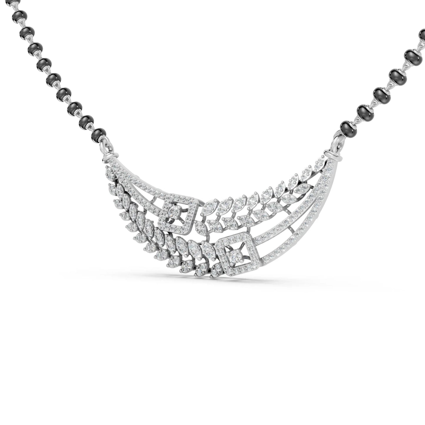 Graceful Leaf Mangalsutra White Gold